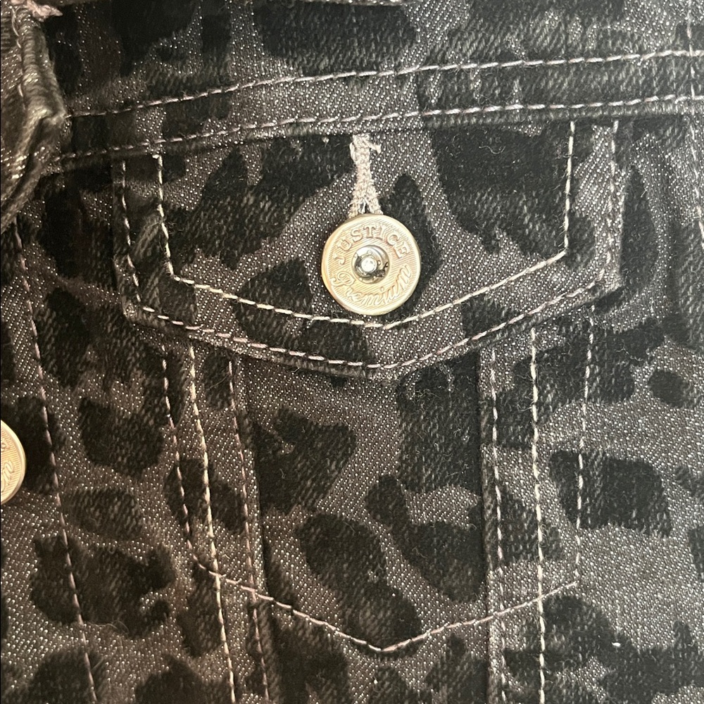Justice Premium Leopard Jean Jacket - Picture 2 of 8